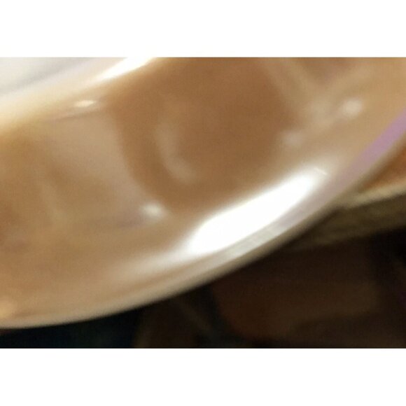 EUC PEACH LUSTRE DIVIDED CASSEROLE DISH Fire-King 468 Milk Glass Vintage - Picture 7 of 8